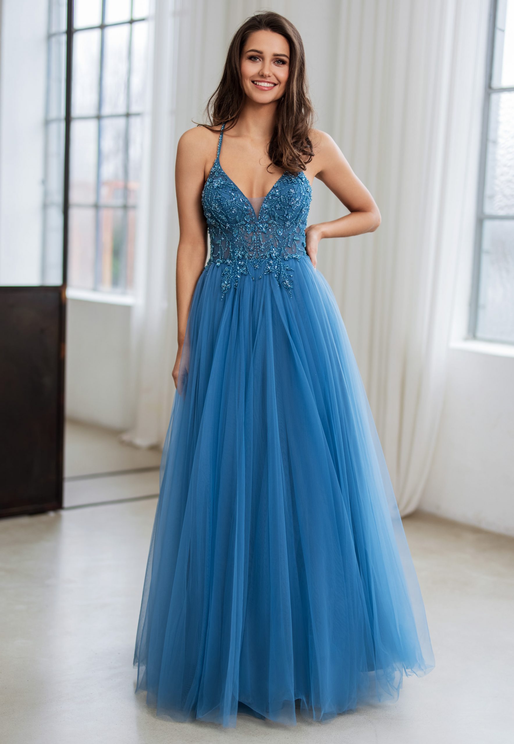 Christian Koehlert 0823 Embellished Fitted Satin Prom Dress - The Prom  Gallery
